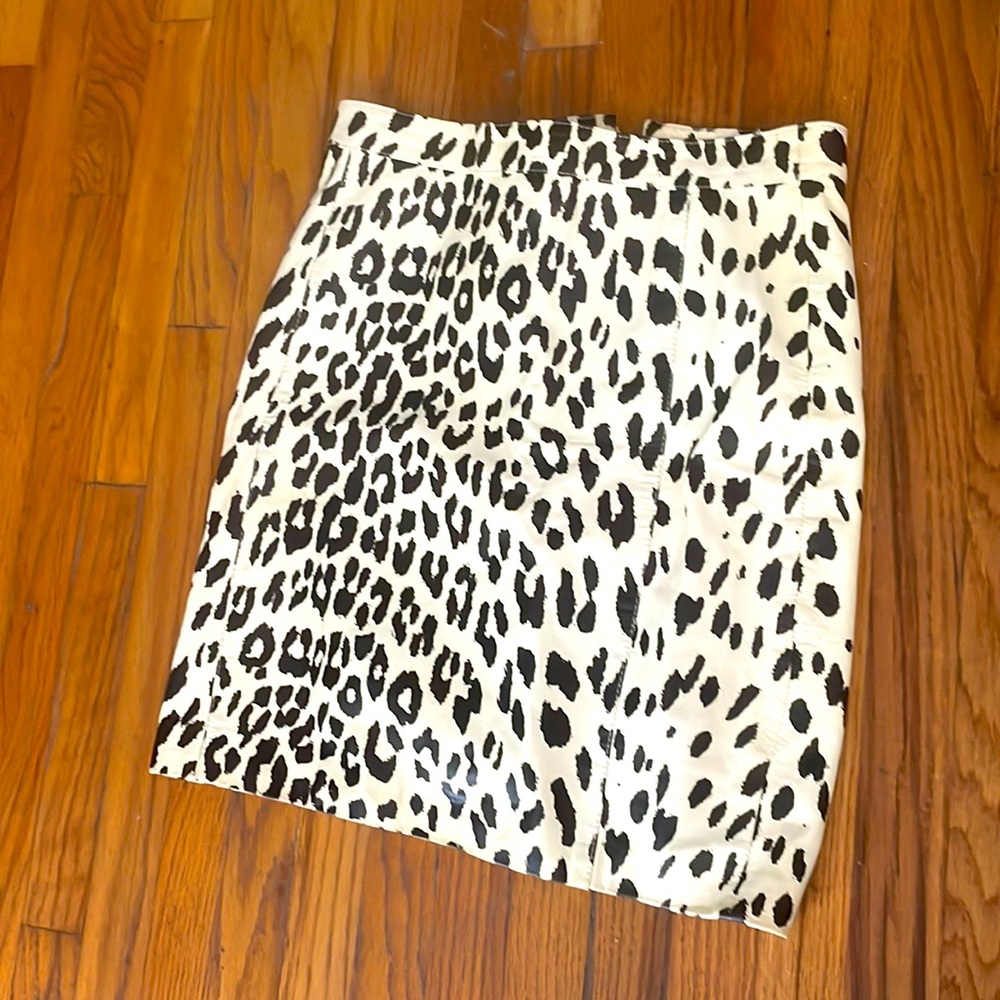 Cheetah Leopard print leather skirt Blumarine size M